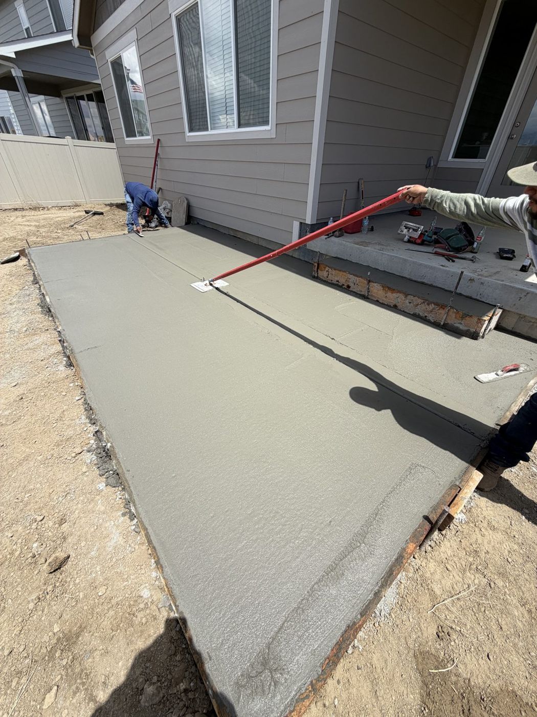 Screeding a patio