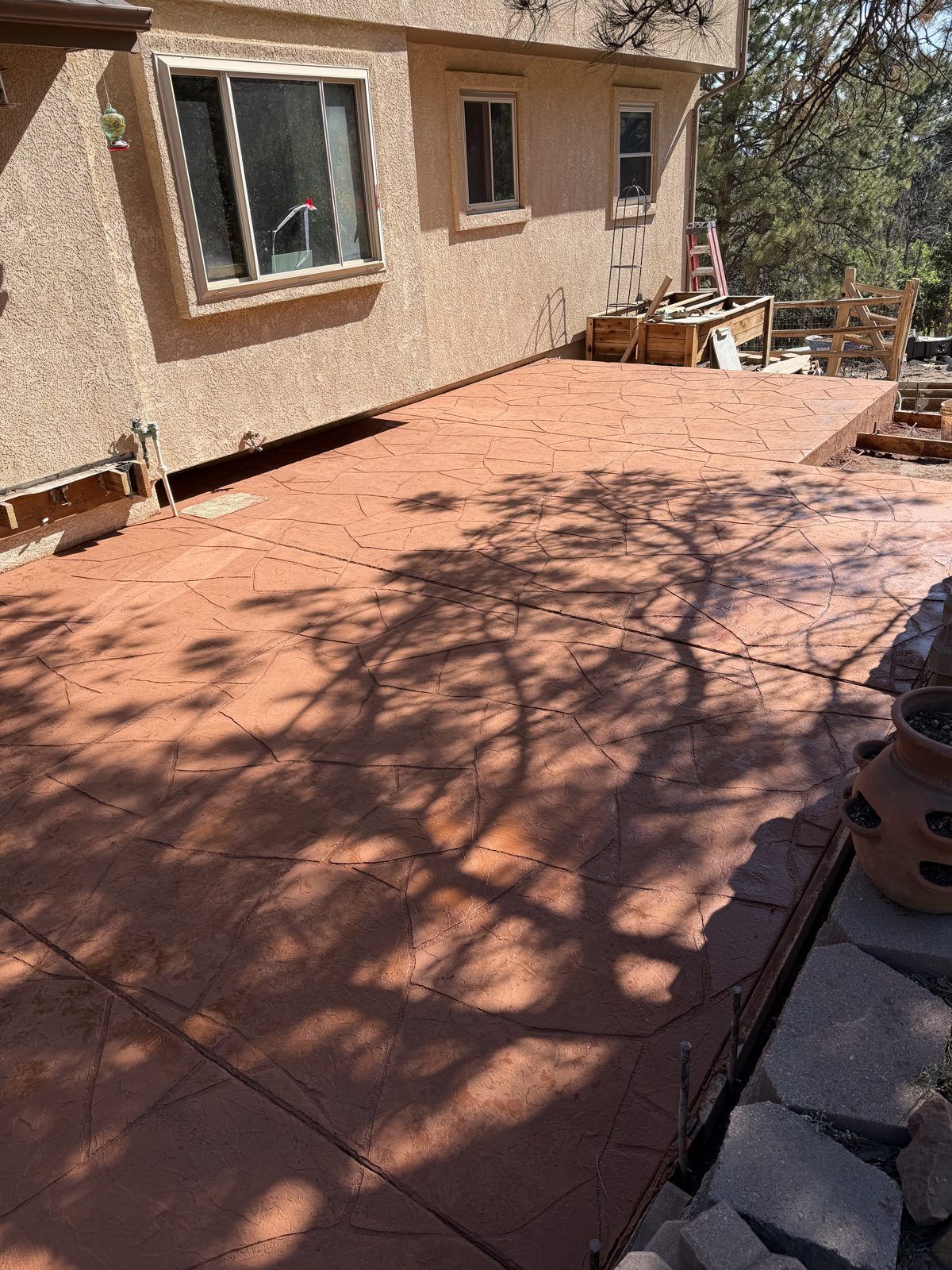 Freshly stamped flagstone
