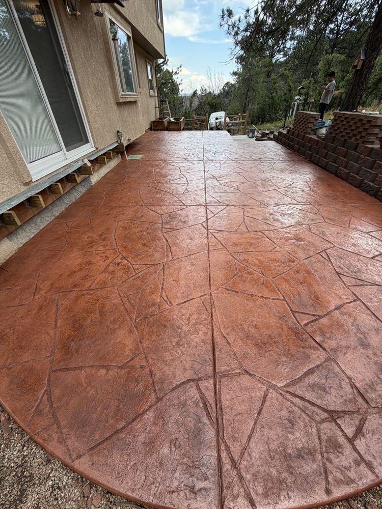 Terracotta patio at the door