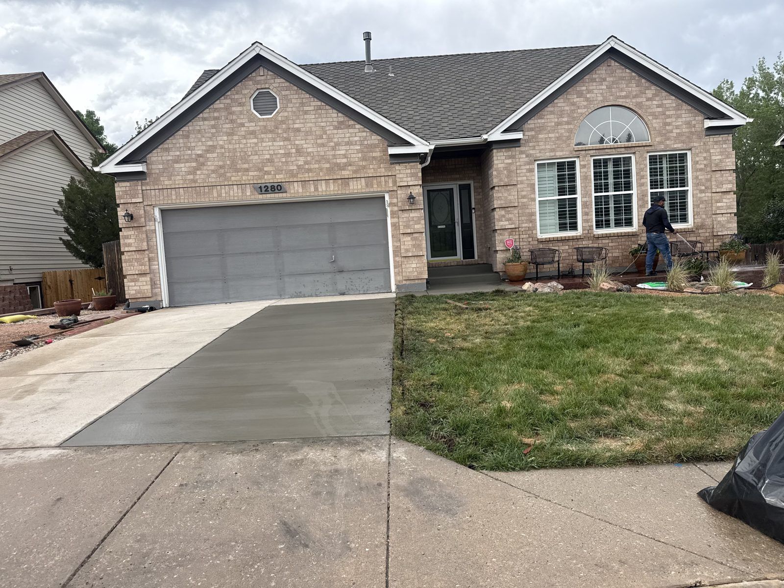 New concrete driveway, Colorado Springs home
