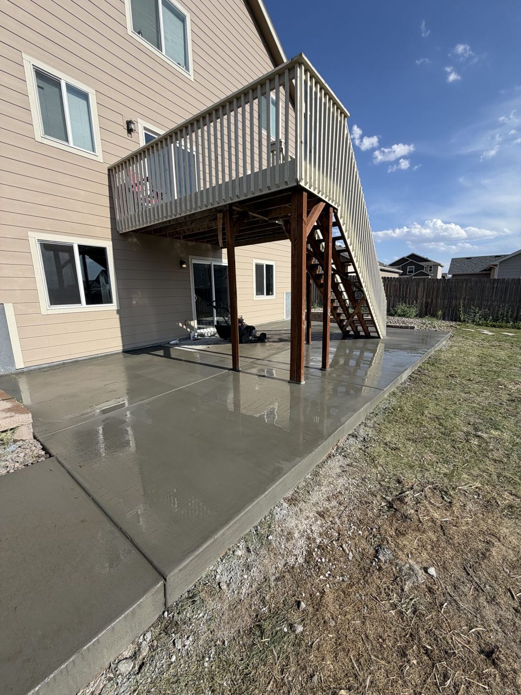 Under-deck patio