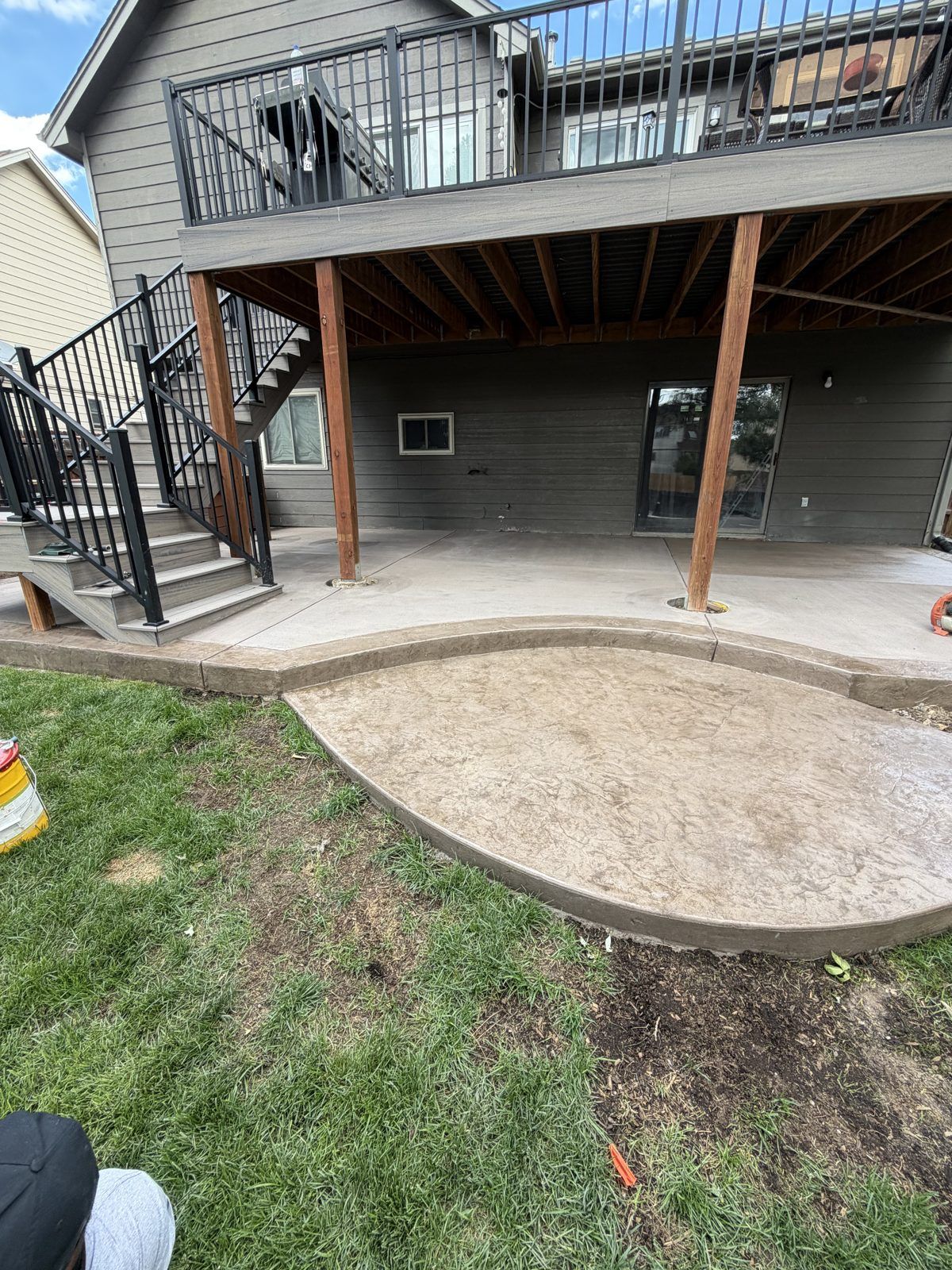 Curved stamped patio